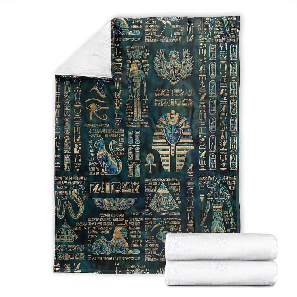 Egyptian Hieroglyphs And Deities Blanket DT02