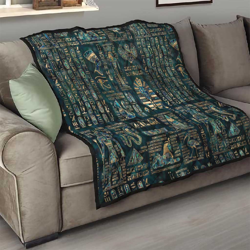 Egyptian Hieroglyphs And Deities Quilt DT02