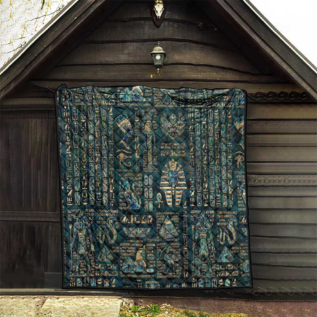 Egyptian Hieroglyphs And Deities Quilt DT02