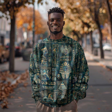 Egyptian Hieroglyphs And Deities Sweatshirt DT02