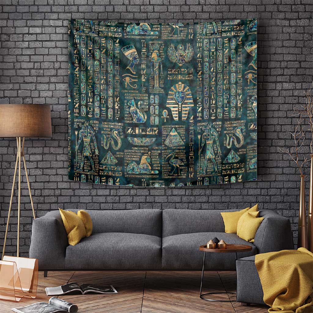 Egyptian Hieroglyphs And Deities Tapestry DT02