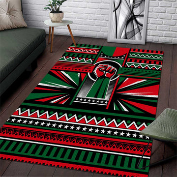 Power Fist And Patterns In Pan African Area Rug DT02