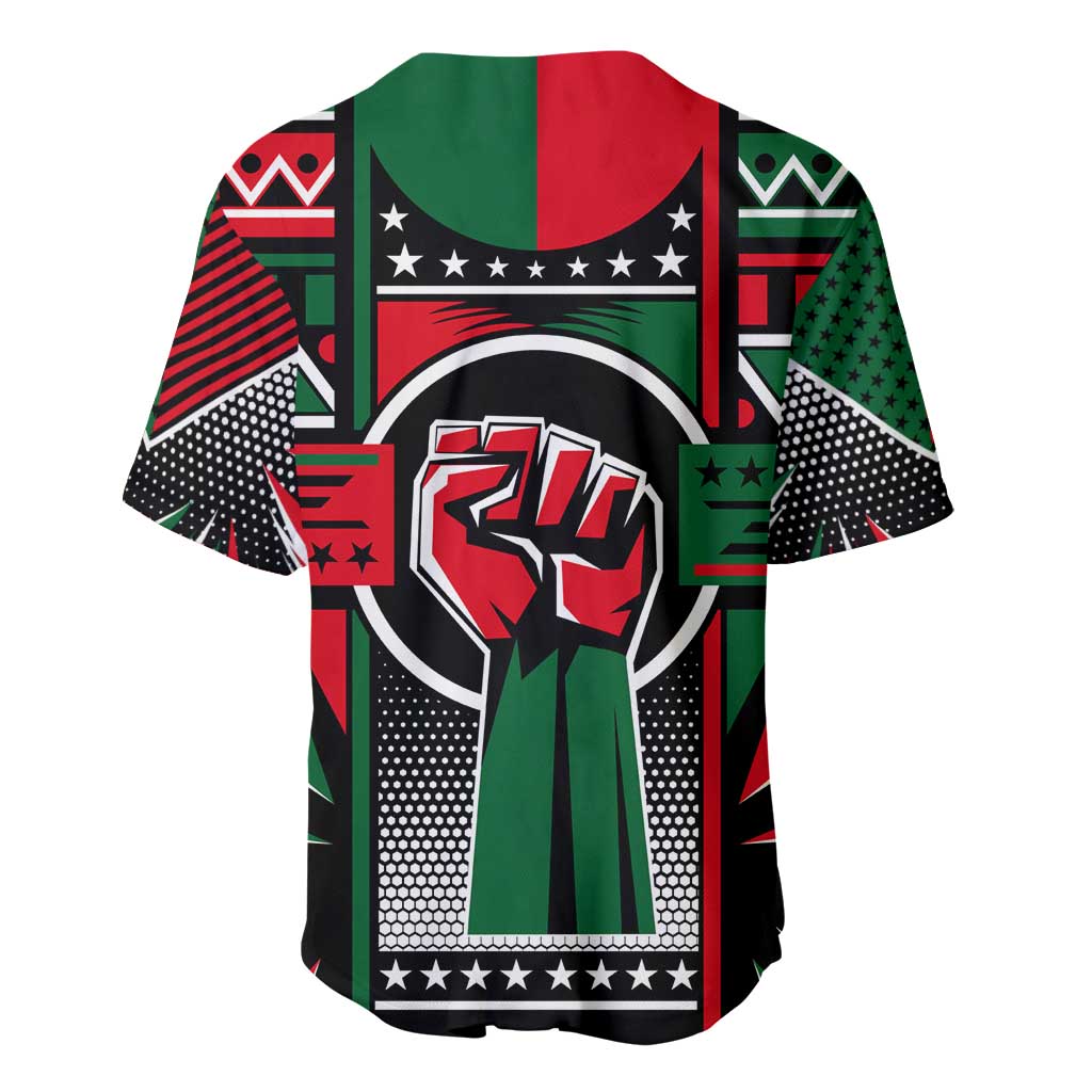 Power Fist And Patterns In Pan African Baseball Jersey DT02