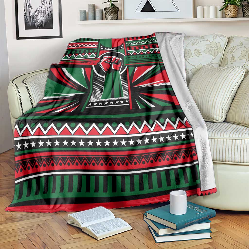 Power Fist And Patterns In Pan African Blanket DT02