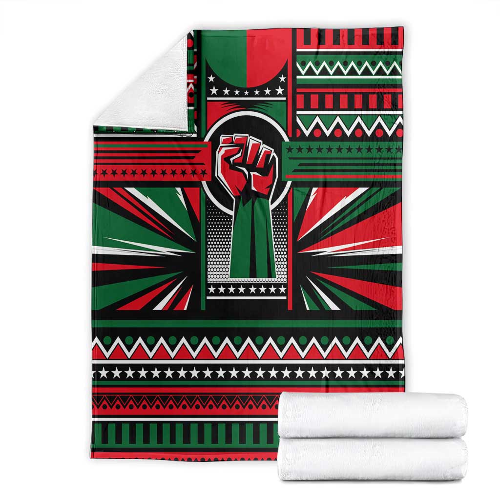 Power Fist And Patterns In Pan African Blanket DT02