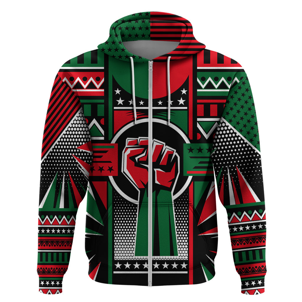 Power Fist And Patterns In Pan African Hoodie DT02