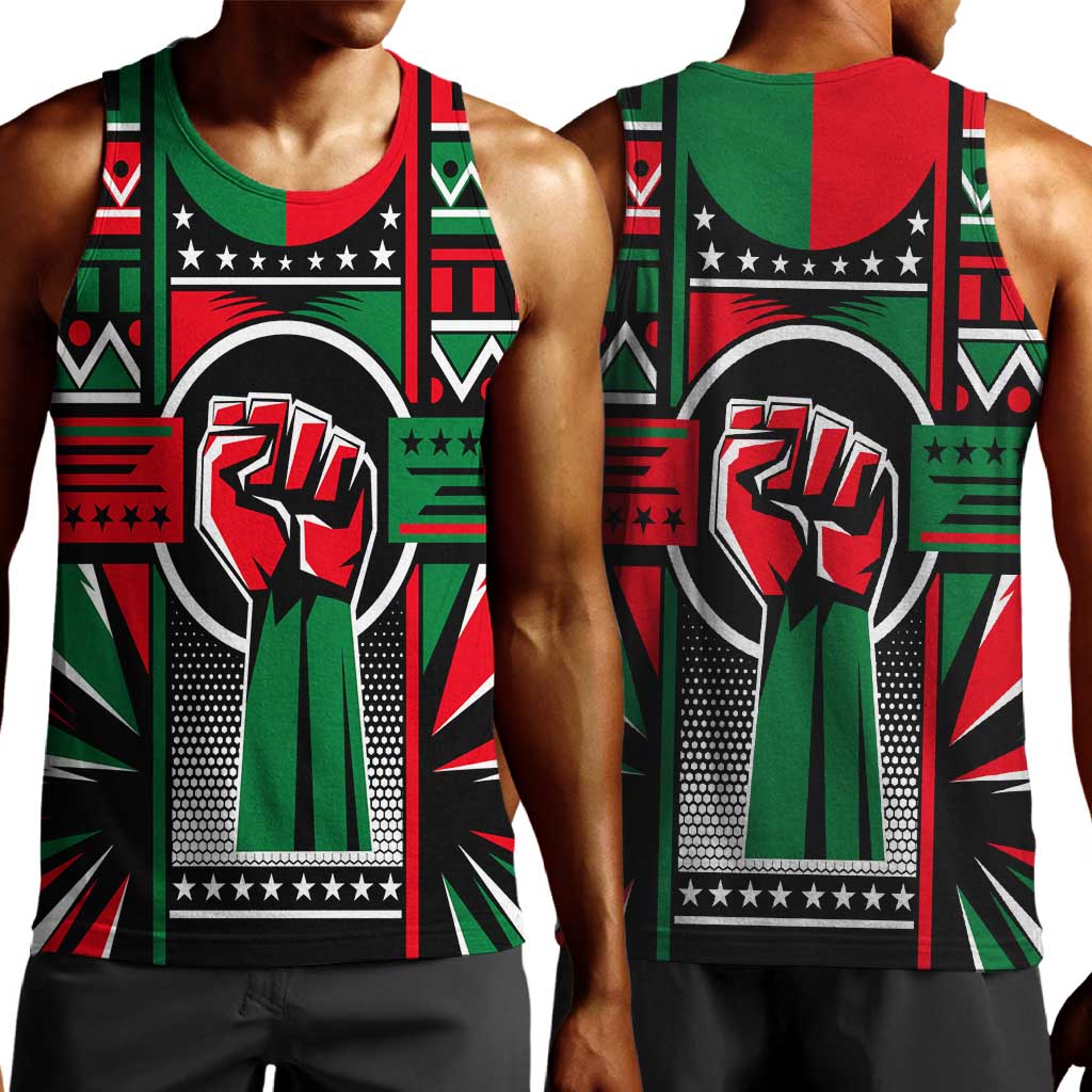 Power Fist And Patterns In Pan African Men Tank Top DT02