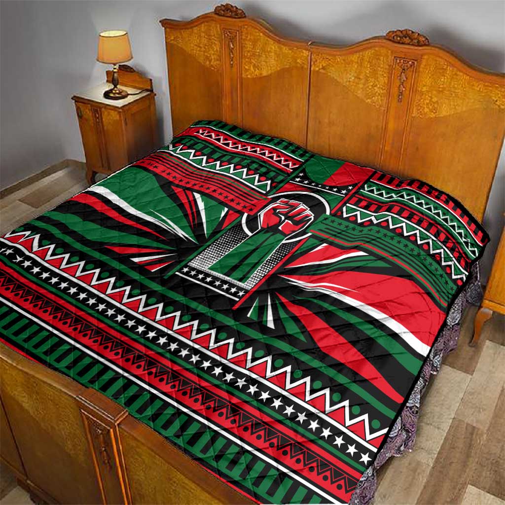 Power Fist And Patterns In Pan African Quilt DT02