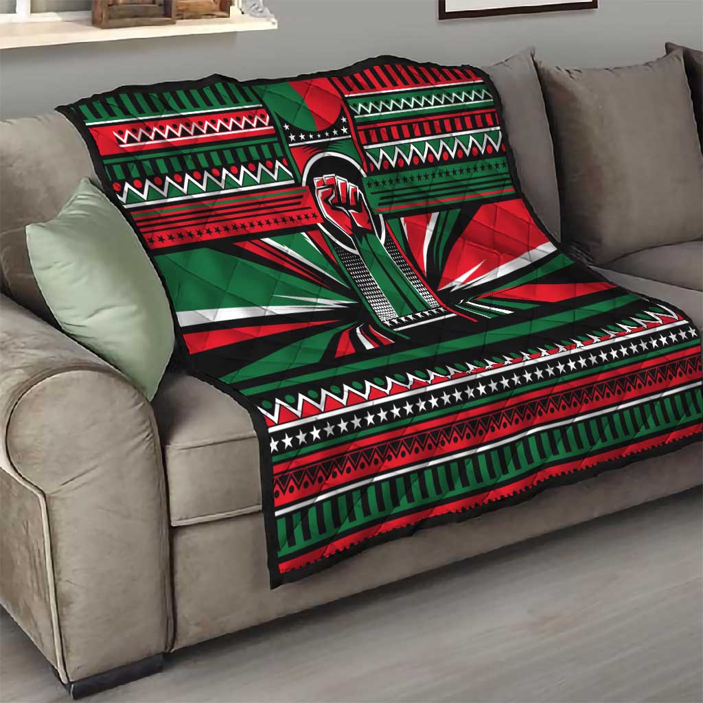 Power Fist And Patterns In Pan African Quilt DT02