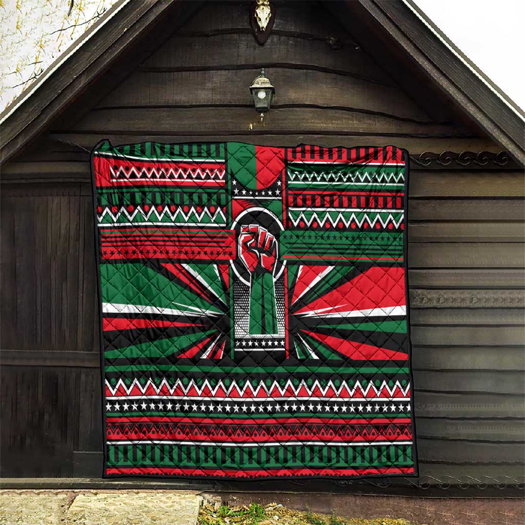 Power Fist And Patterns In Pan African Quilt DT02