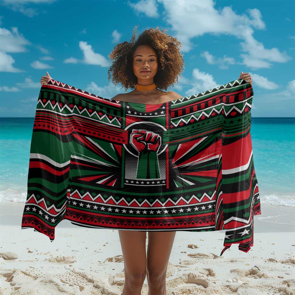 Power Fist And Patterns In Pan African Sarong DT02