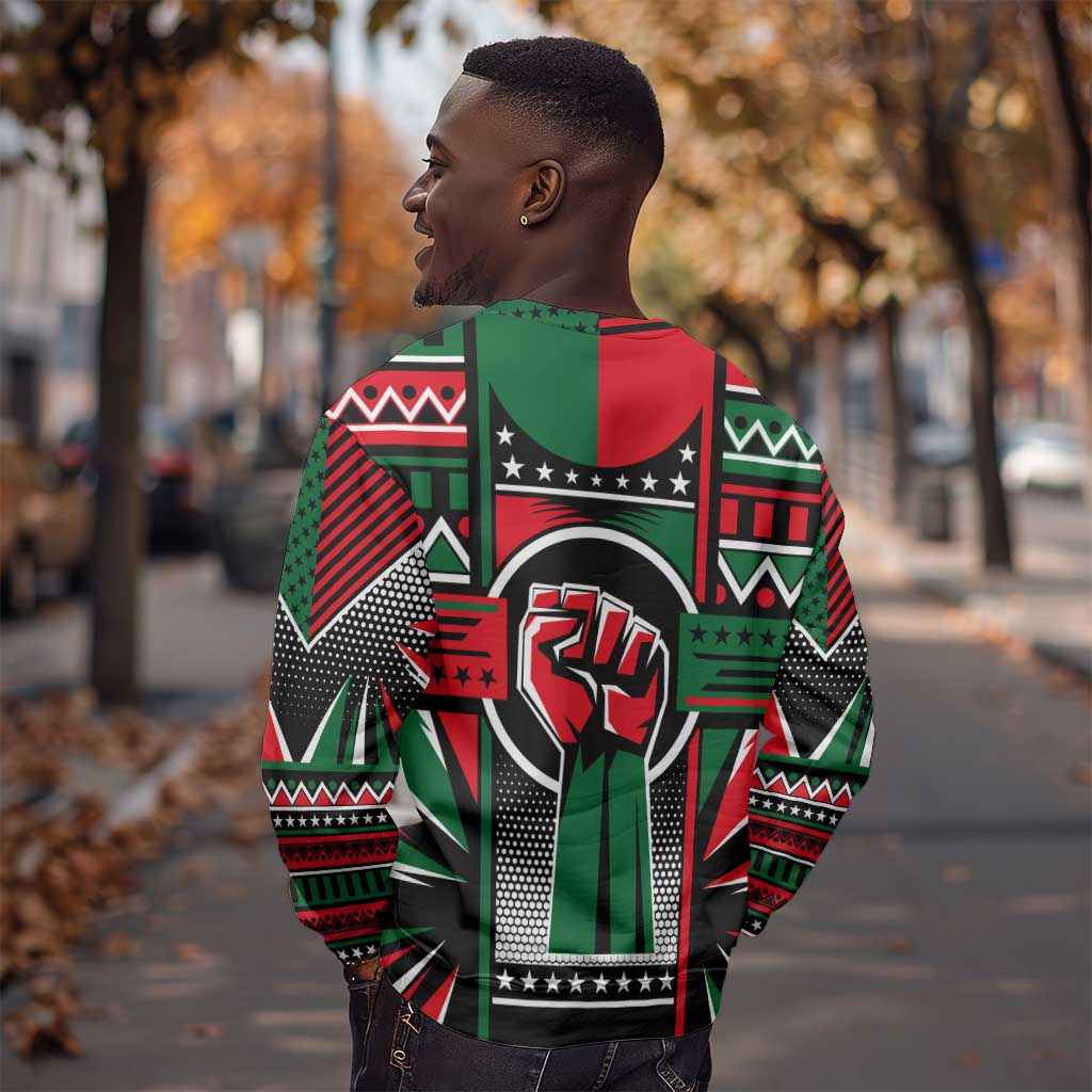 Power Fist And Patterns In Pan African Sweatshirt DT02