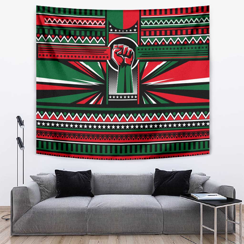 Power Fist And Patterns In Pan African Tapestry DT02
