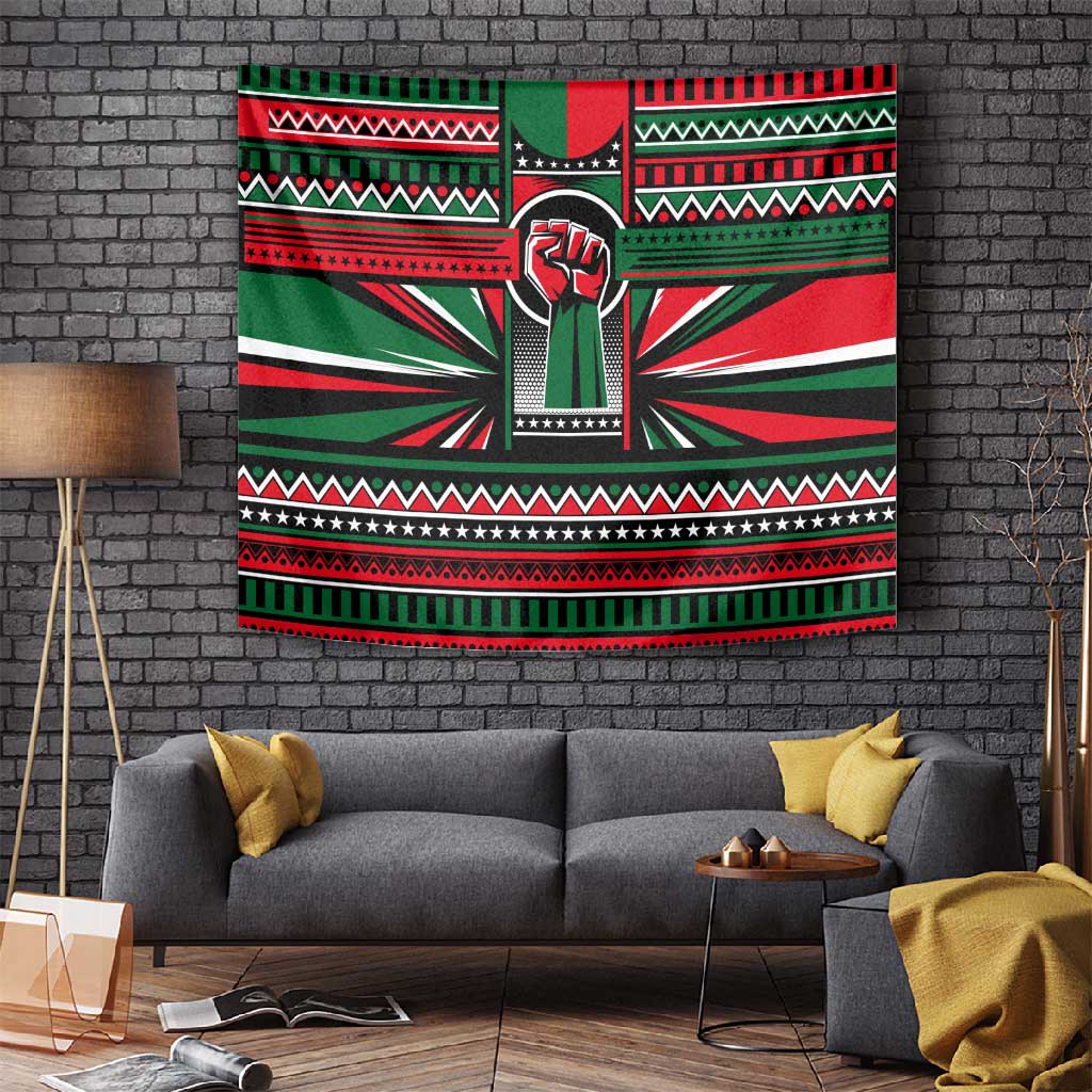 Power Fist And Patterns In Pan African Tapestry DT02
