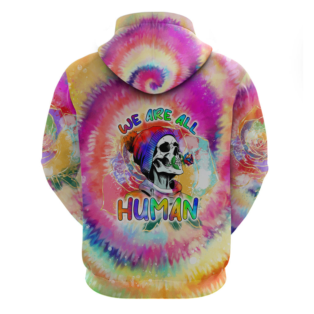 We Are All Human LGBT Hoodie Skull Tie Dye DT02