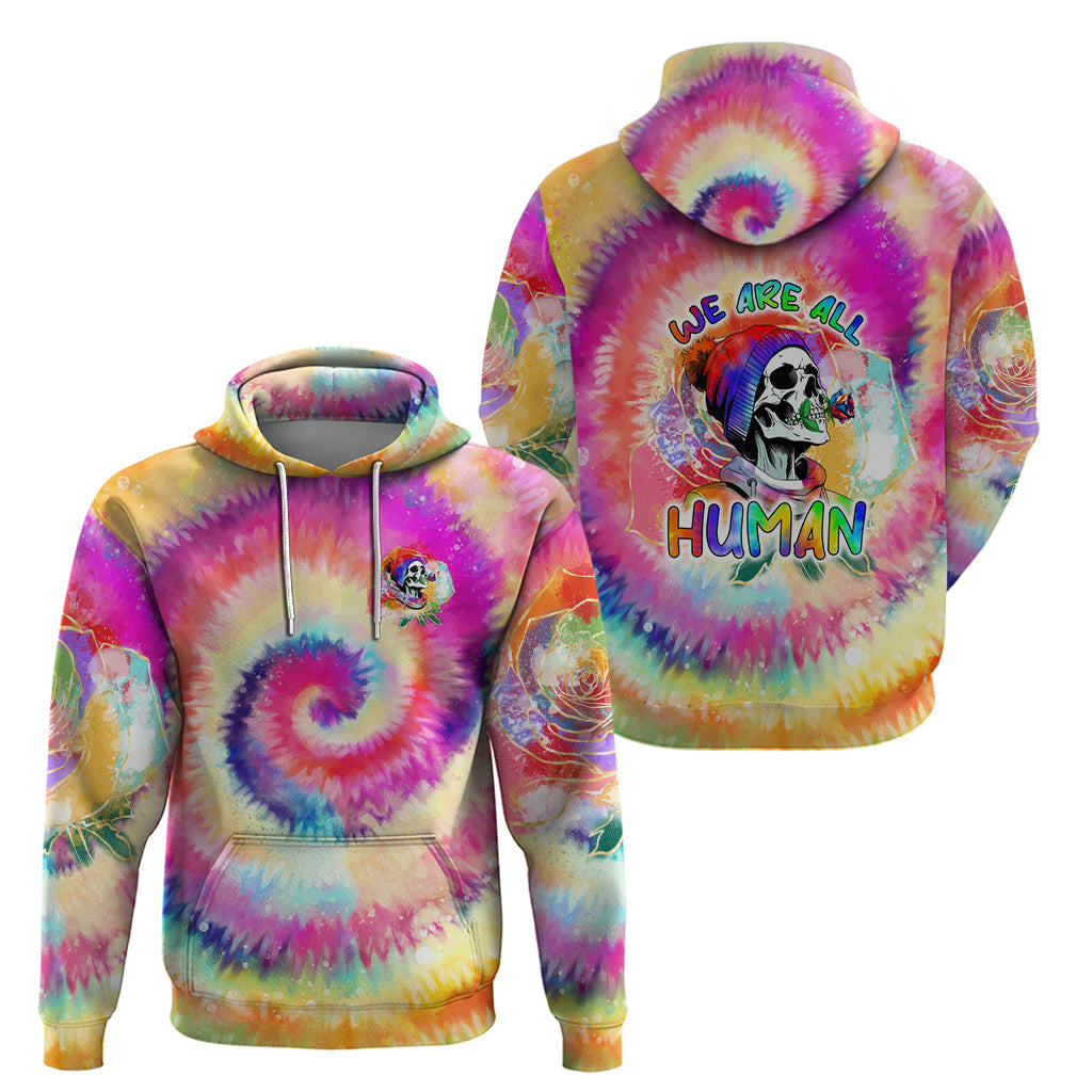 We Are All Human LGBT Hoodie Skull Tie Dye DT02