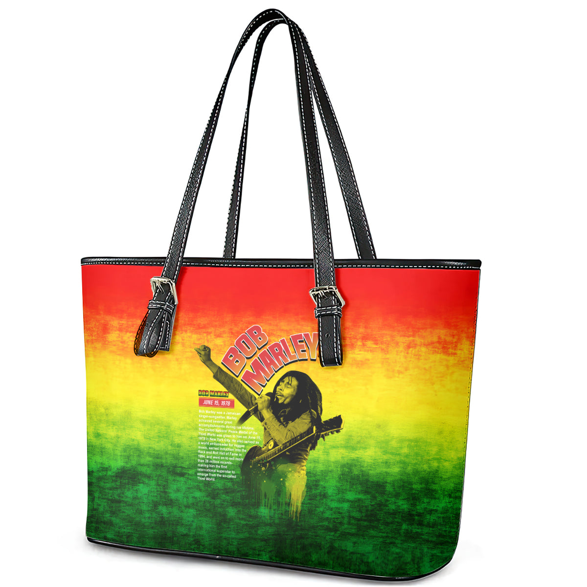 The Real Legend Bob Leather Tote Bag African Jamaica Reggae DT02