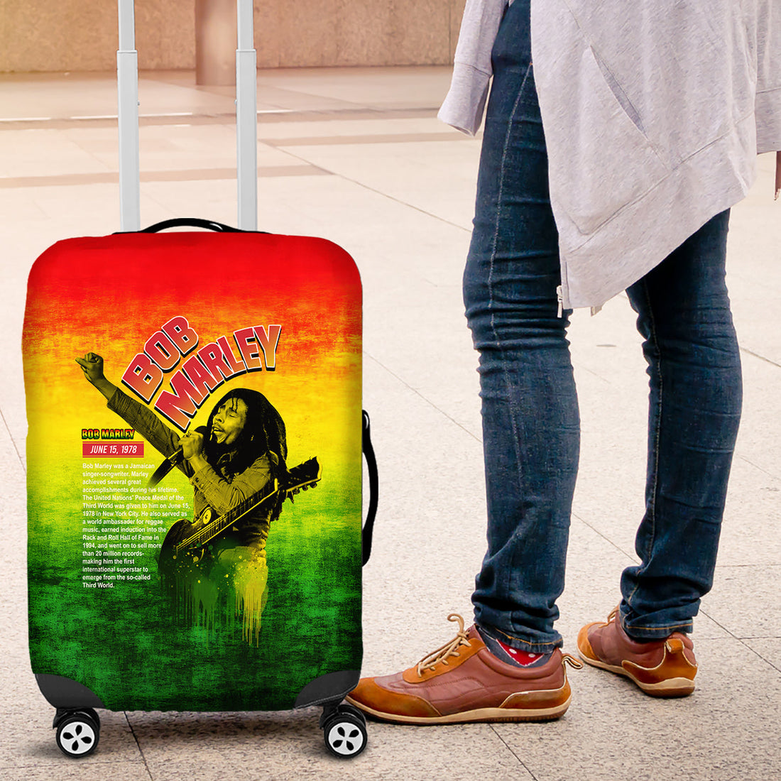 The Real Legend Bob Luggage Cover African Jamaica Reggae DT02