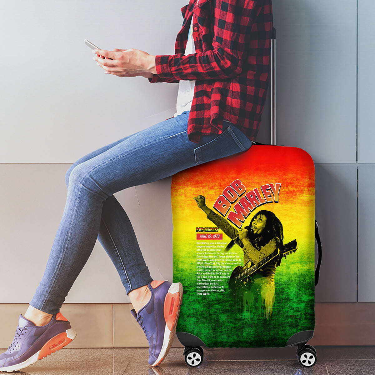 The Real Legend Bob Luggage Cover African Jamaica Reggae DT02