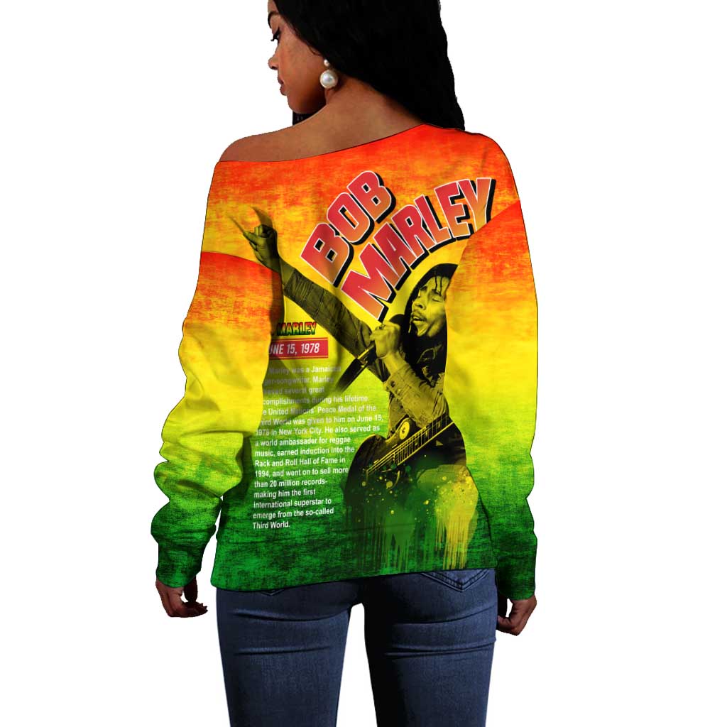 The Real Legend Bob Off Shoulder Sweater African Jamaica Reggae DT02