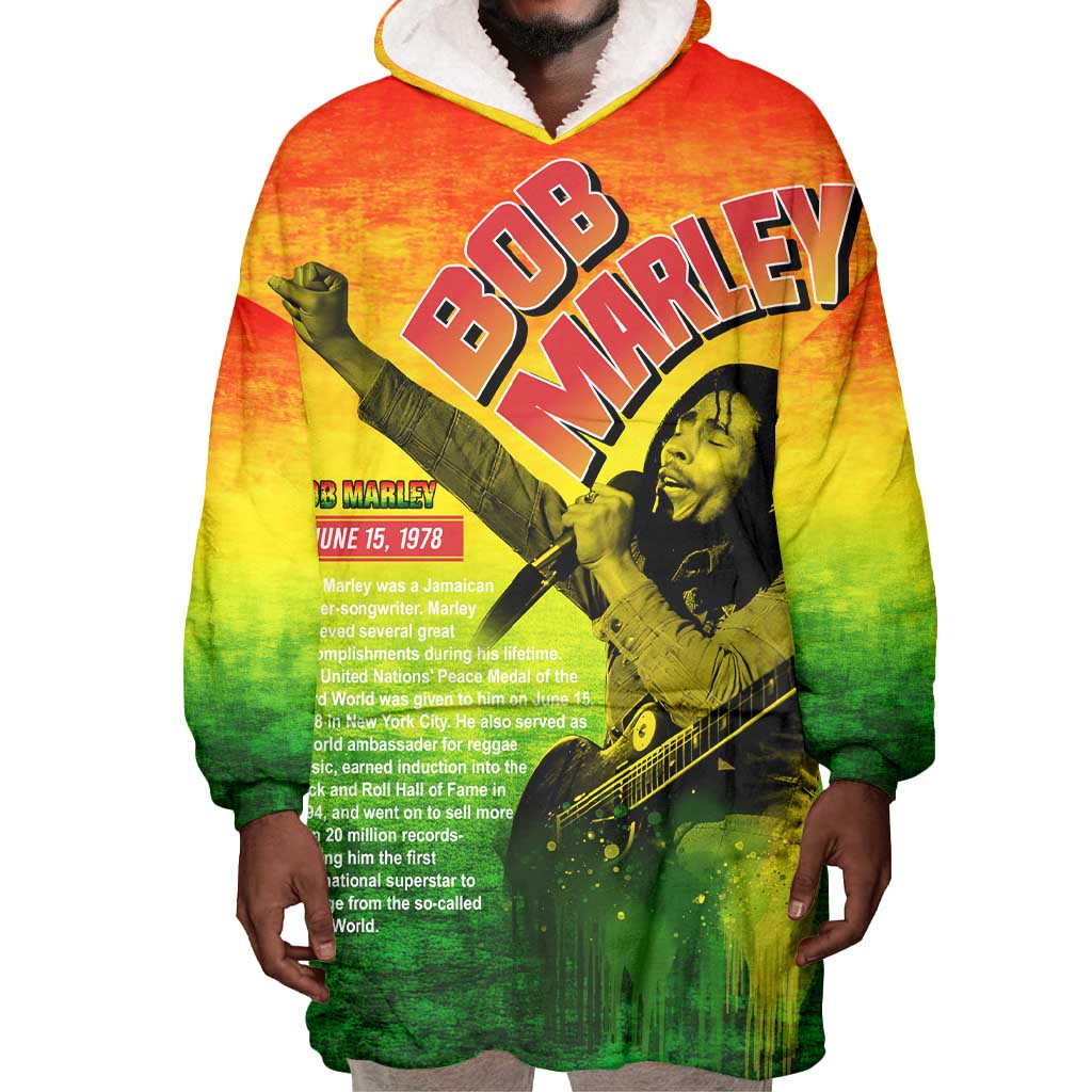 The Real Legend Bob Wearable Blanket Hoodie African Jamaica Reggae DT02