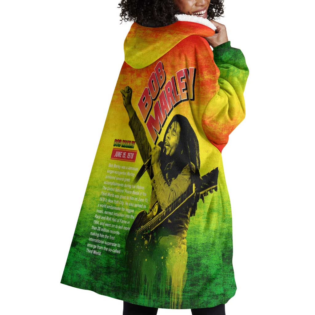 The Real Legend Bob Wearable Blanket Hoodie African Jamaica Reggae DT02
