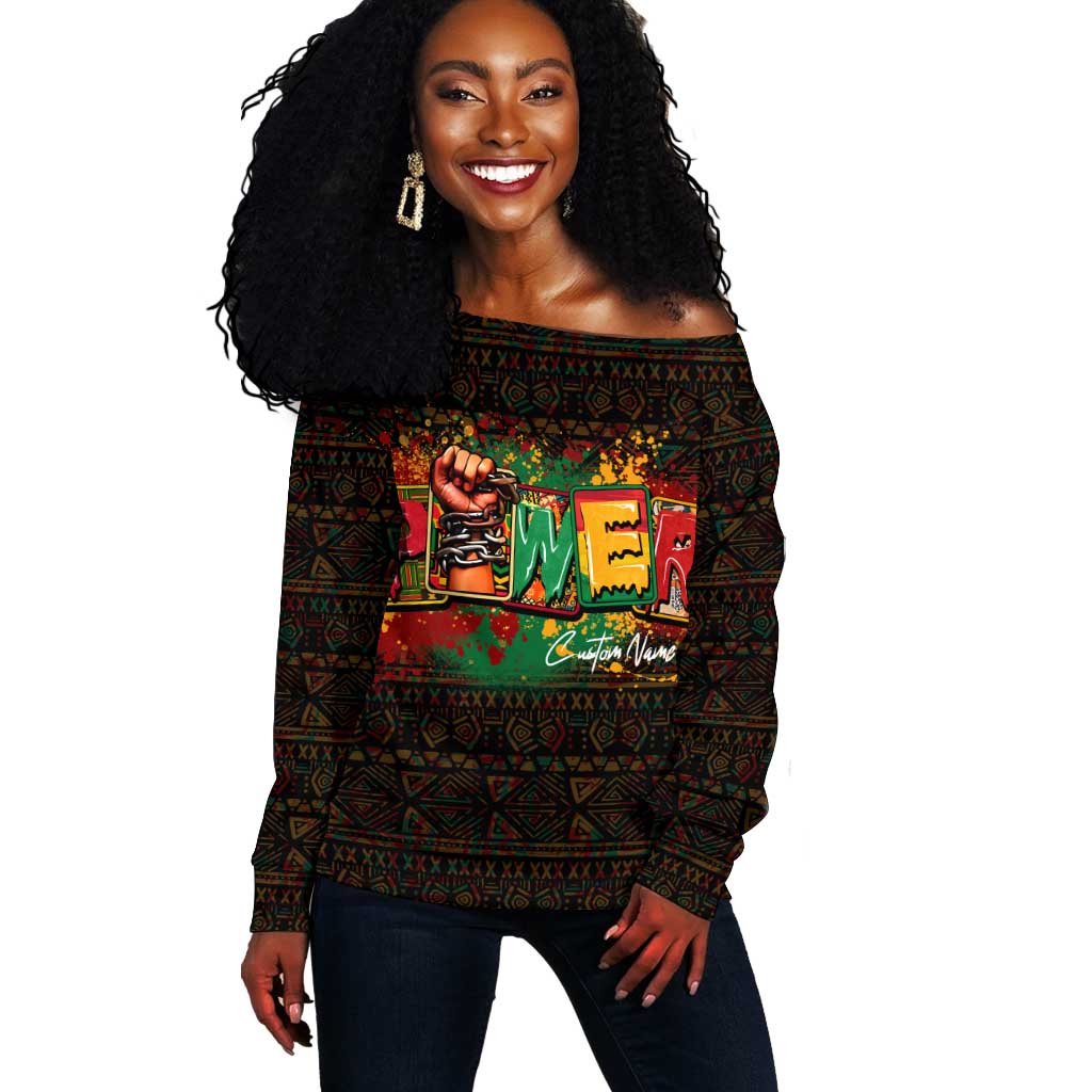 Personalized Power African Off Shoulder Sweater DT02