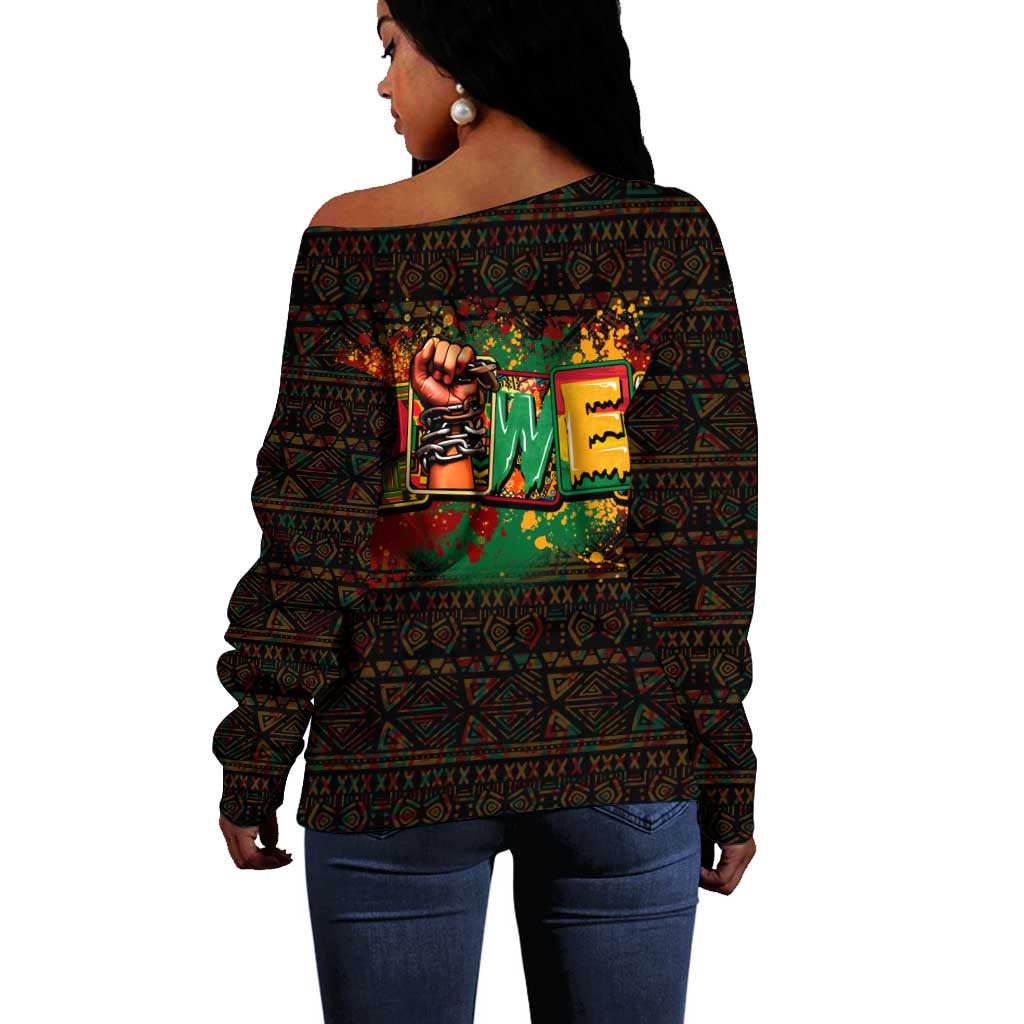 Personalized Power African Off Shoulder Sweater DT02