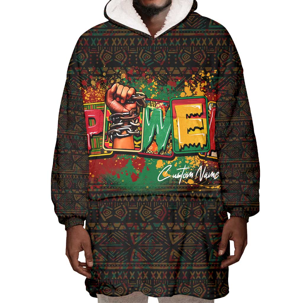 Personalized Power African Wearable Blanket Hoodie DT02