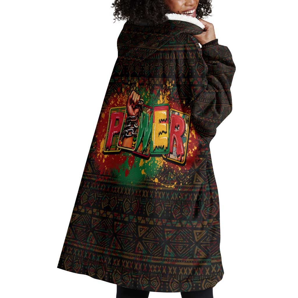 Personalized Power African Wearable Blanket Hoodie DT02