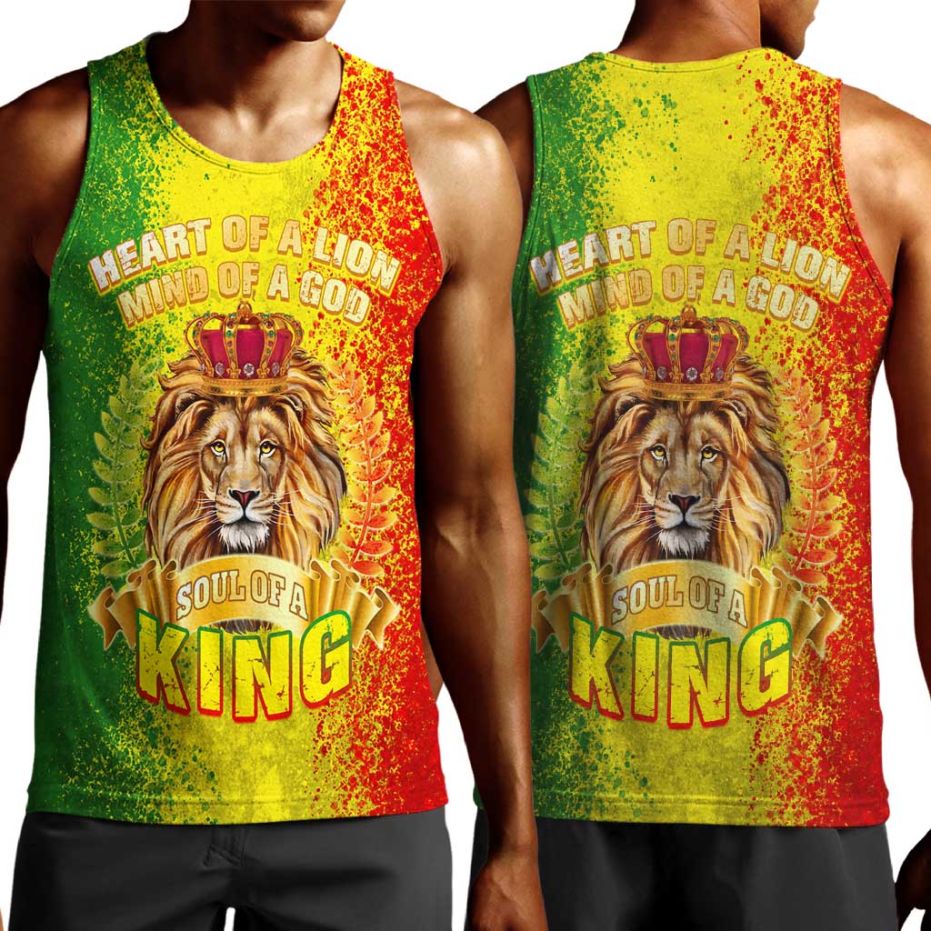 King's African Spirit Men Tank Top Heart of A Lion DT02