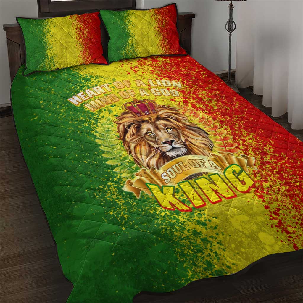 King's African Spirit Quilt Bed Set Heart of A Lion DT02