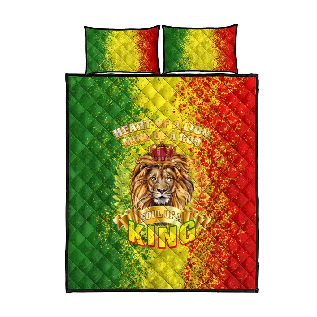 King's African Spirit Quilt Bed Set Heart of A Lion DT02