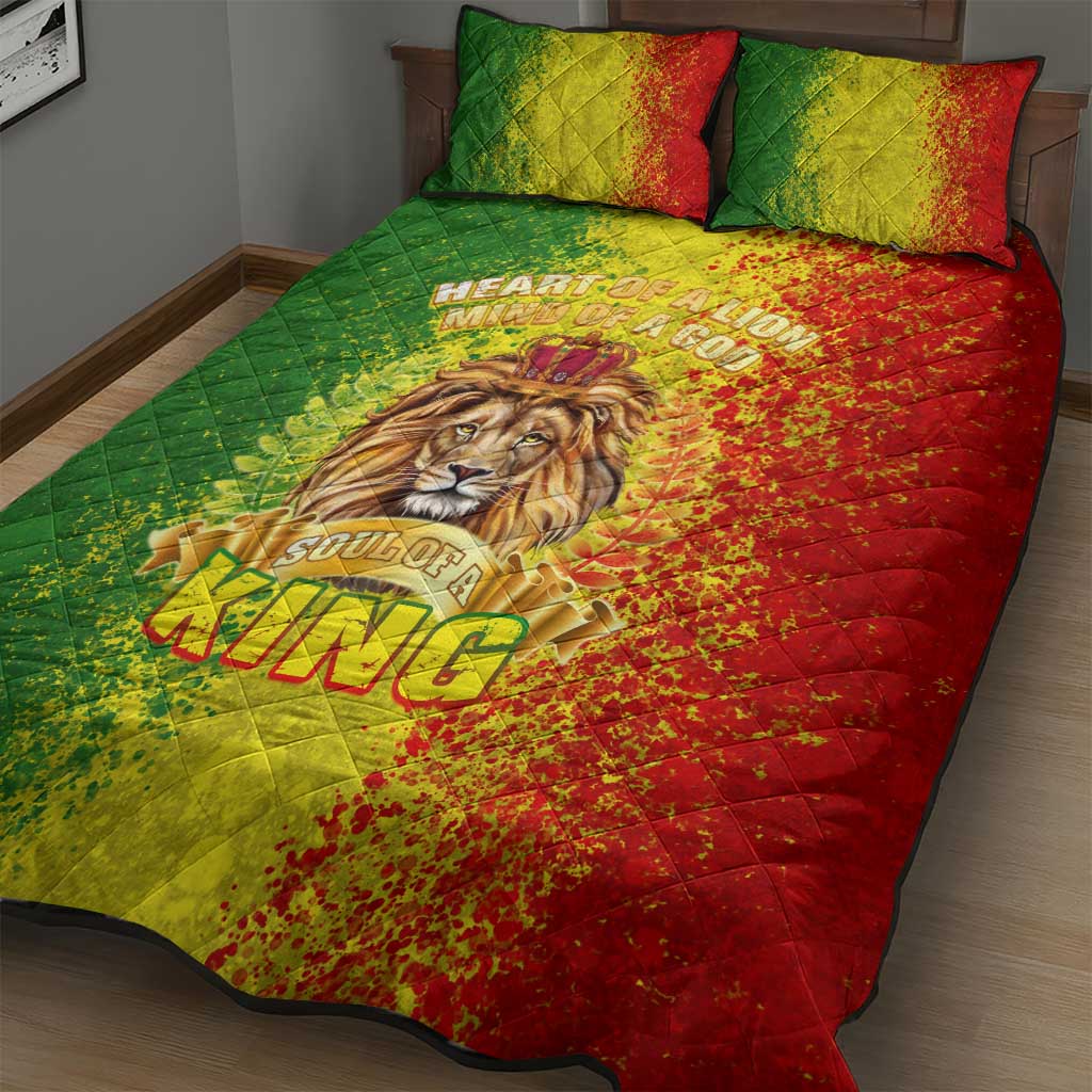 King's African Spirit Quilt Bed Set Heart of A Lion DT02