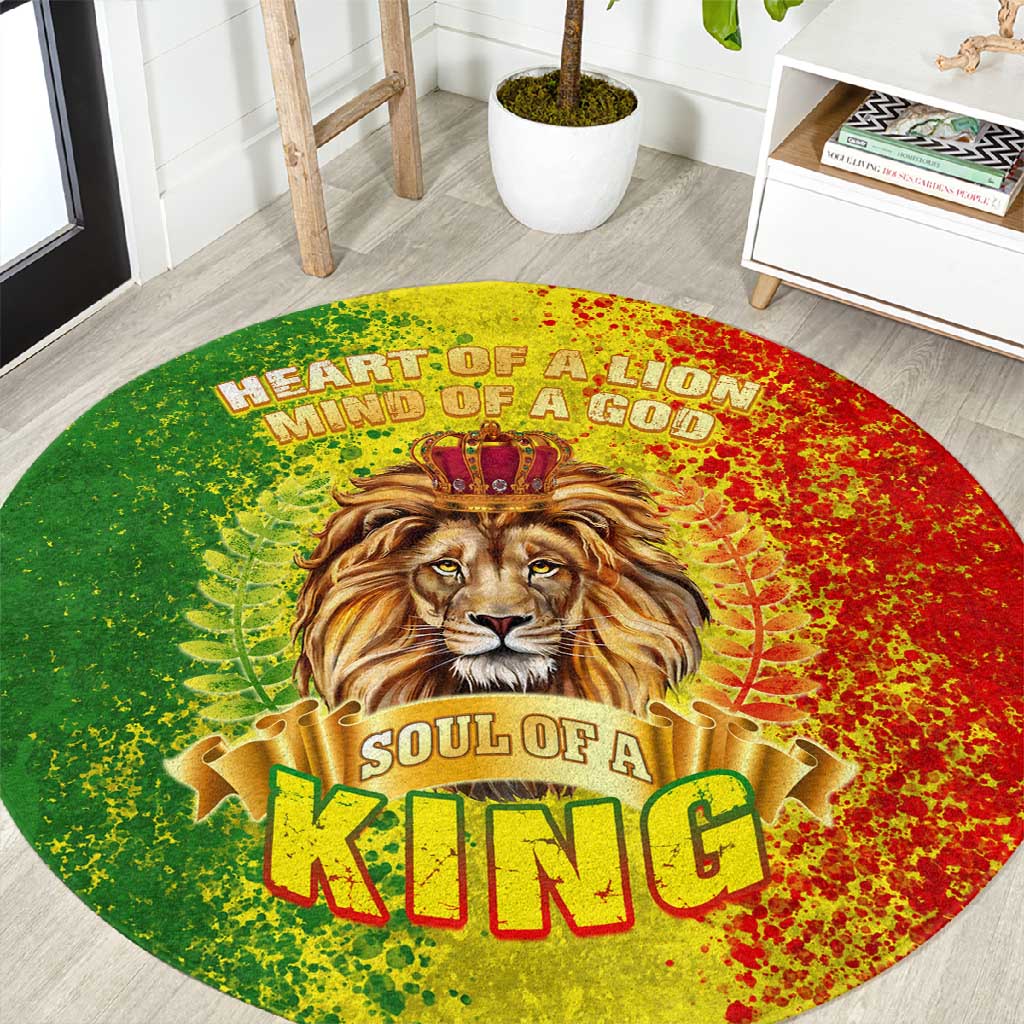 King's African Spirit Round Carpet Heart of A Lion DT02
