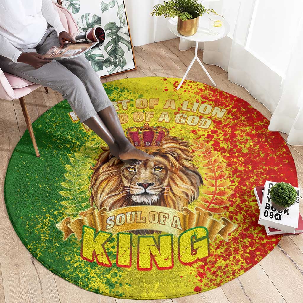 King's African Spirit Round Carpet Heart of A Lion DT02