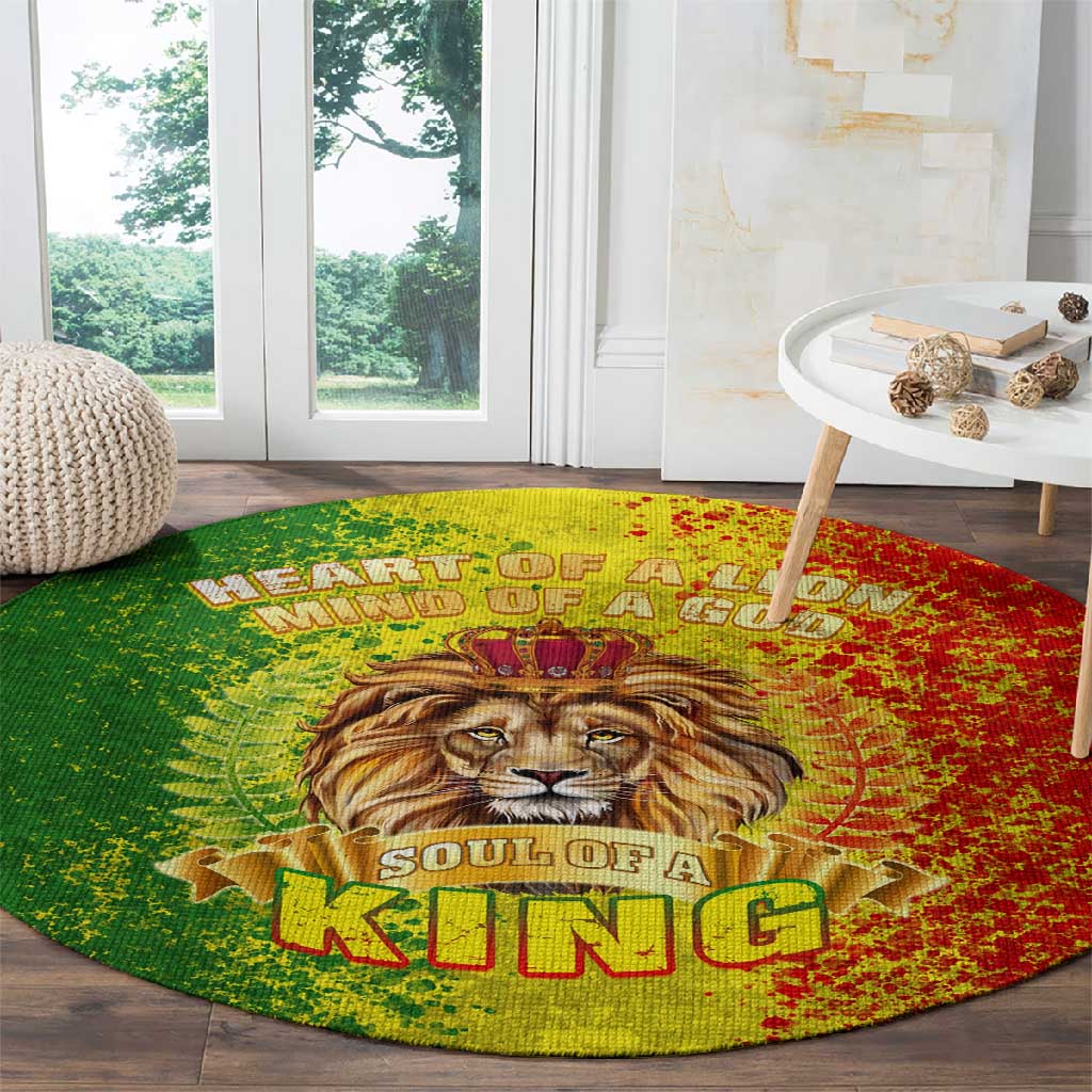 King's African Spirit Round Carpet Heart of A Lion DT02