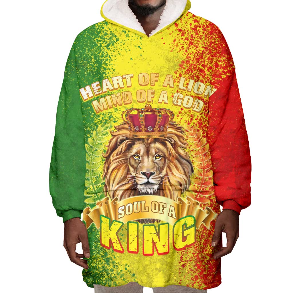 King's African Spirit Wearable Blanket Hoodie Heart of A Lion DT02