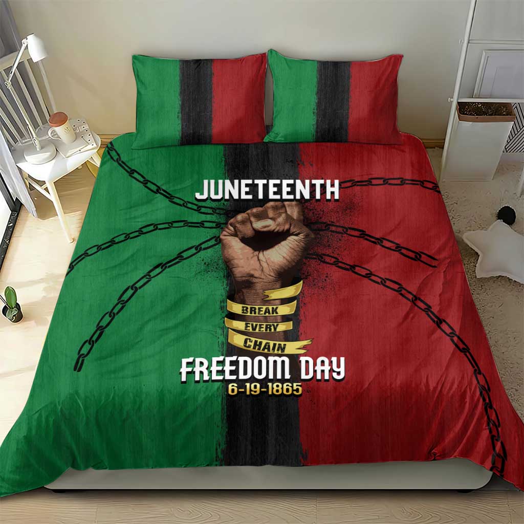 Juneteenth Freedom Day Bedding Set Black Pride Month DT02