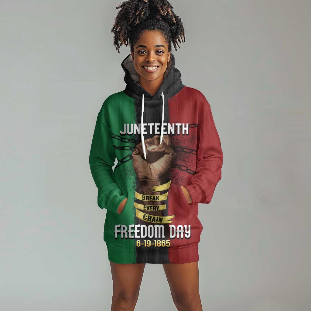 Juneteenth Freedom Day Hoodie Dress Black Pride Month DT02