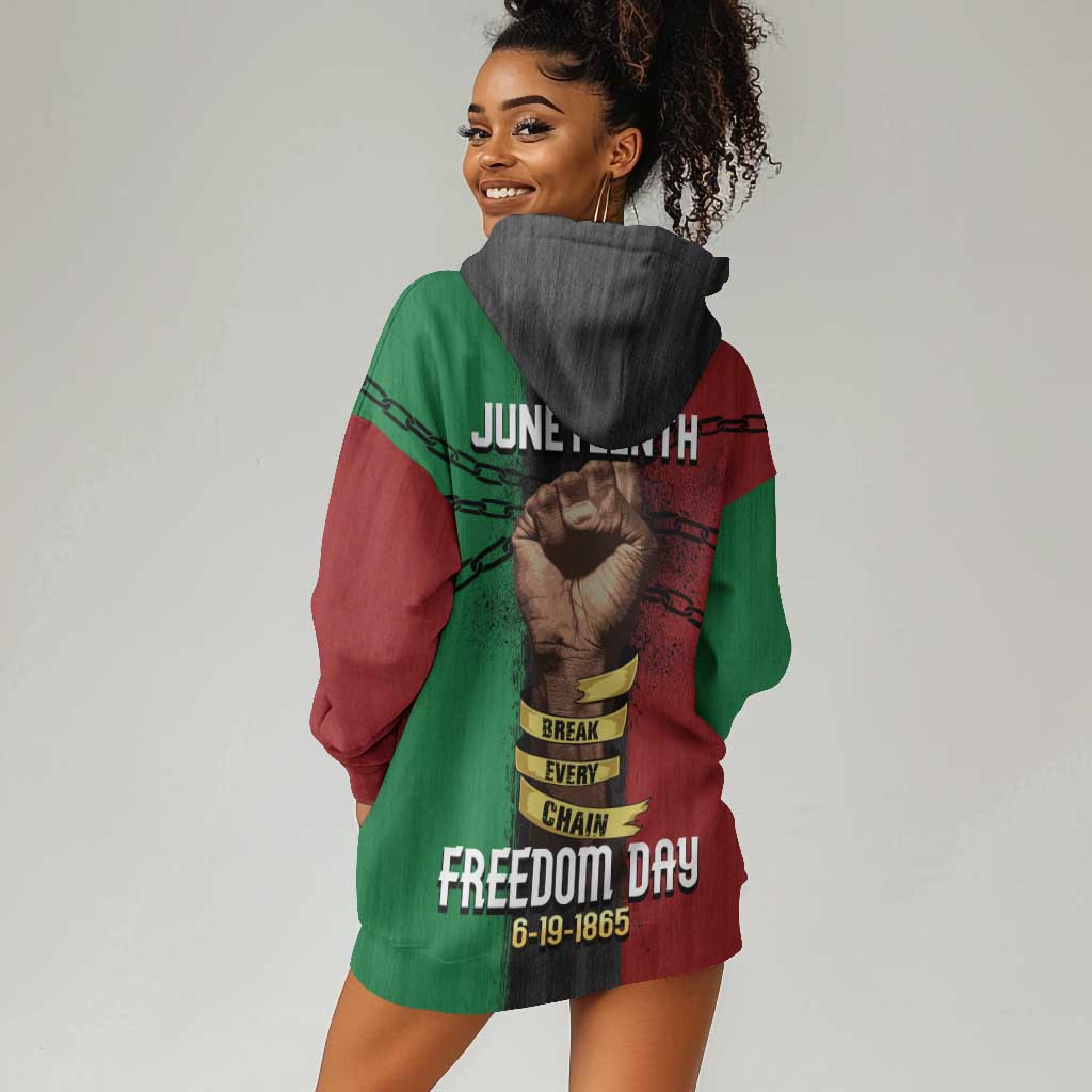 Juneteenth Freedom Day Hoodie Dress Black Pride Month DT02