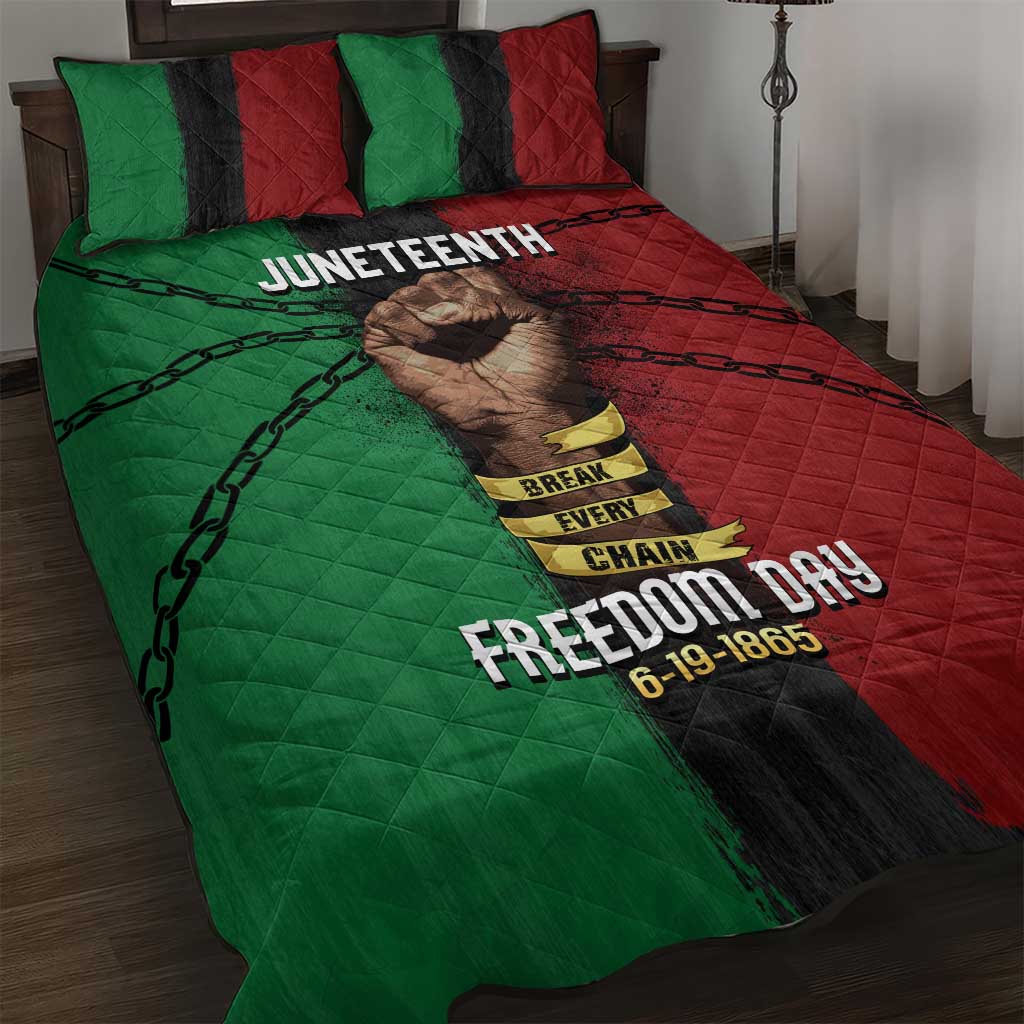 Juneteenth Freedom Day Quilt Bed Set Black Pride Month DT02