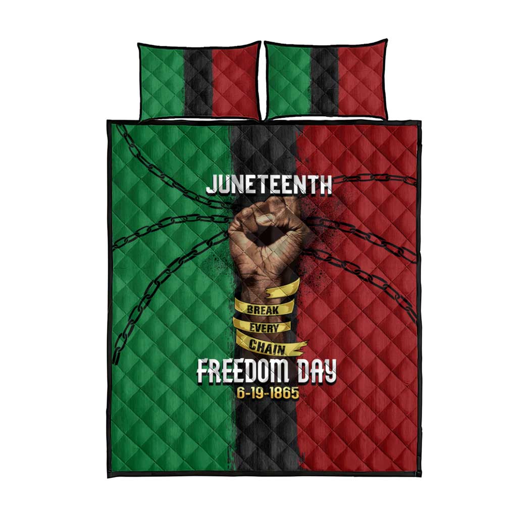 Juneteenth Freedom Day Quilt Bed Set Black Pride Month DT02