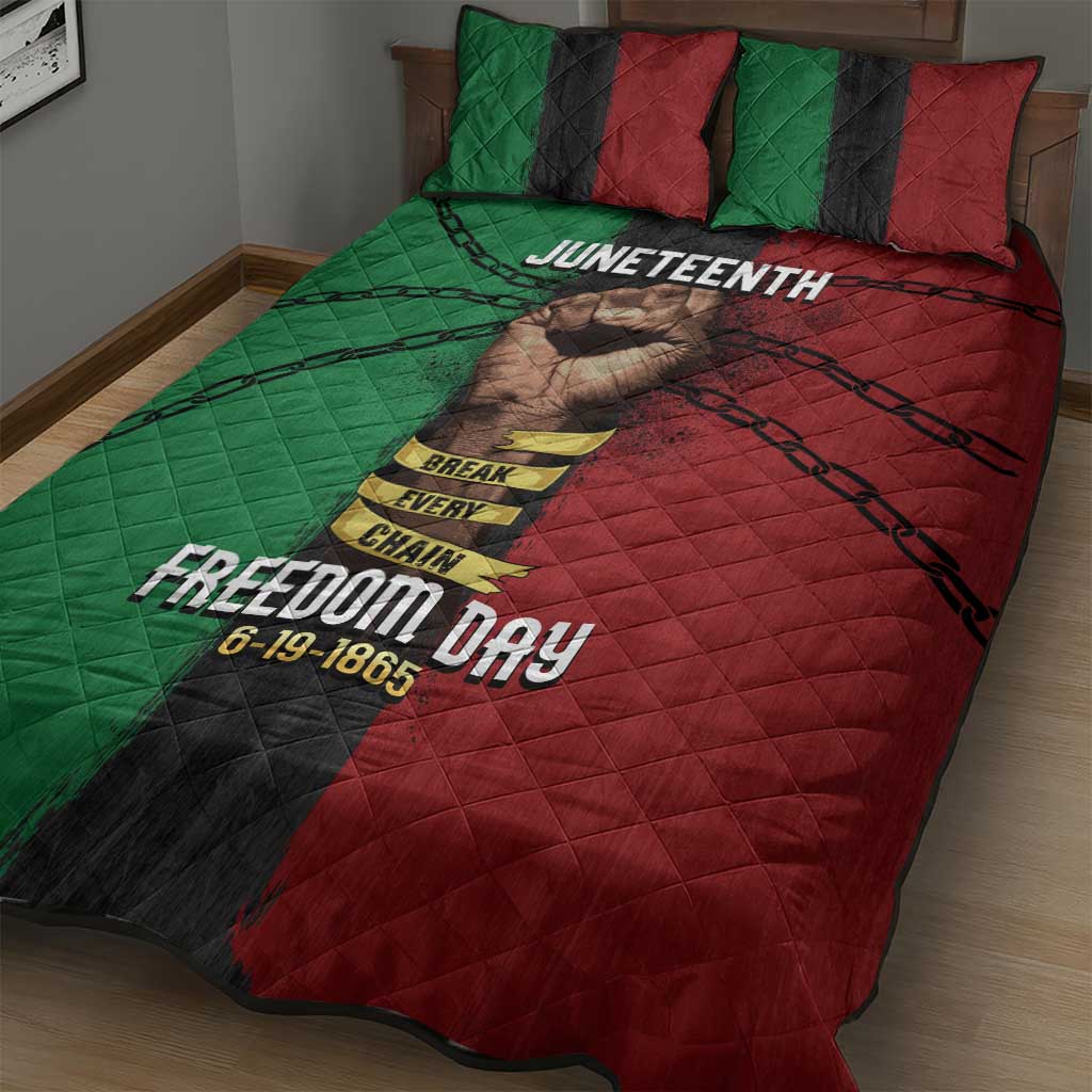 Juneteenth Freedom Day Quilt Bed Set Black Pride Month DT02