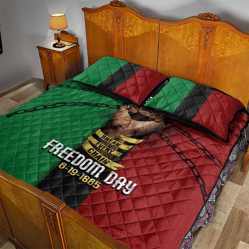 Juneteenth Freedom Day Quilt Bed Set Black Pride Month DT02