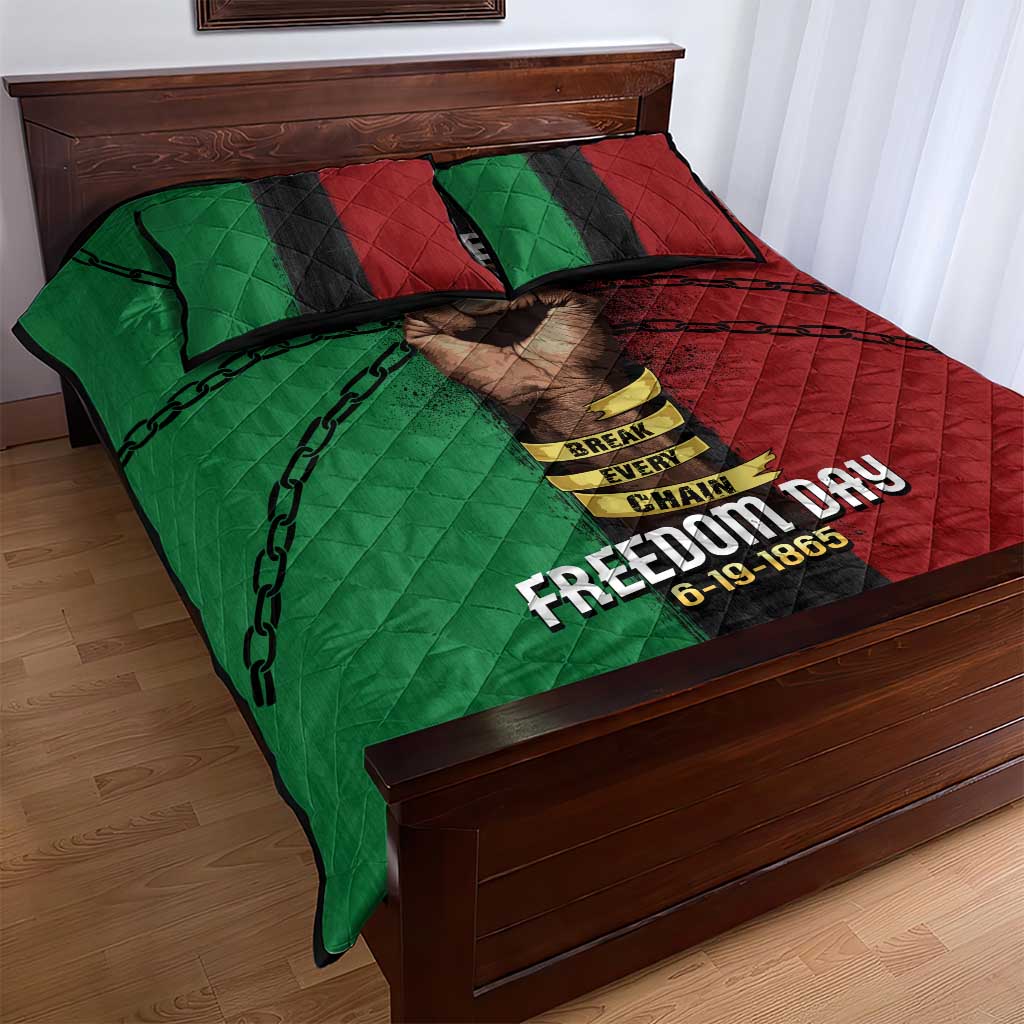 Juneteenth Freedom Day Quilt Bed Set Black Pride Month DT02