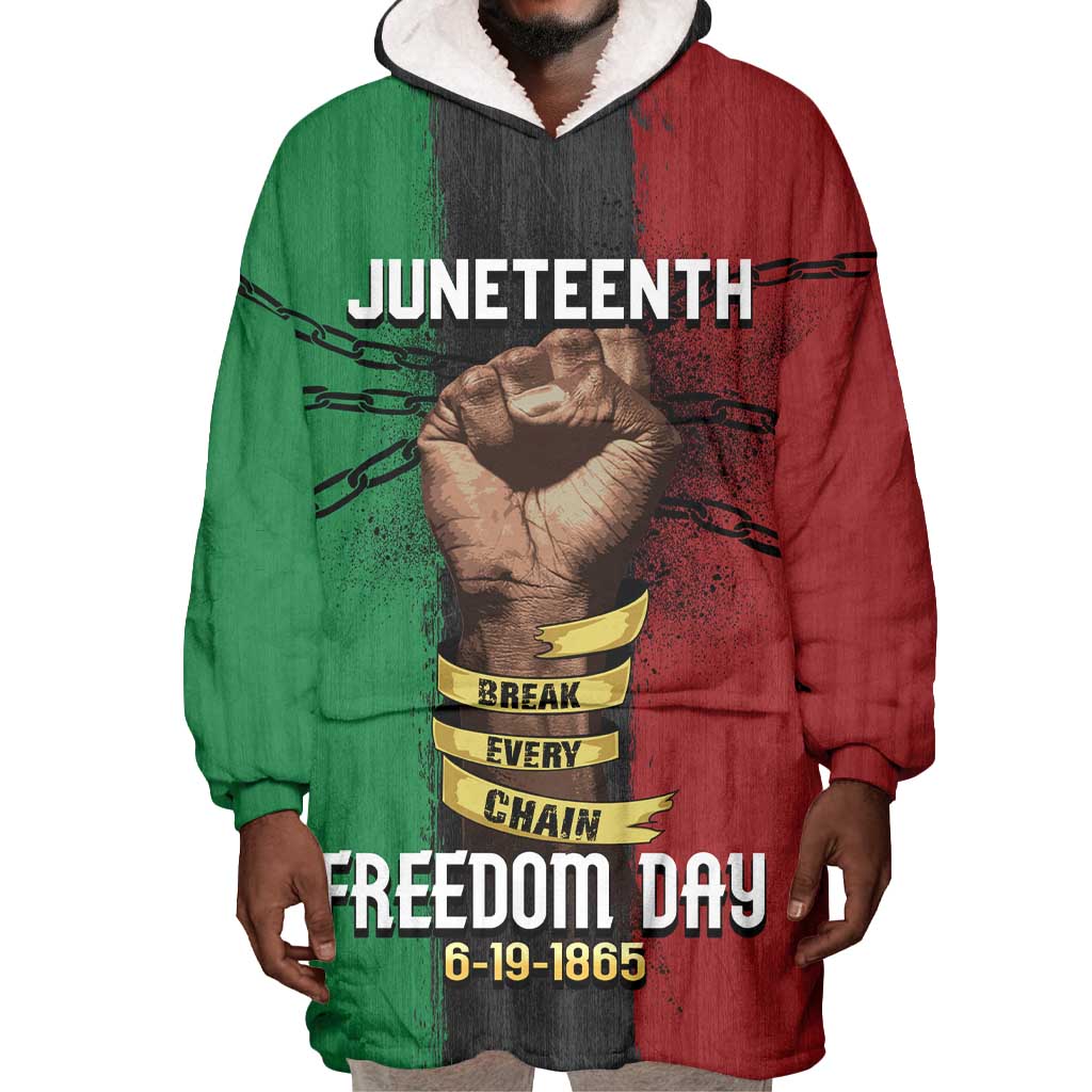 Juneteenth Freedom Day Wearable Blanket Hoodie Black Pride Month DT02