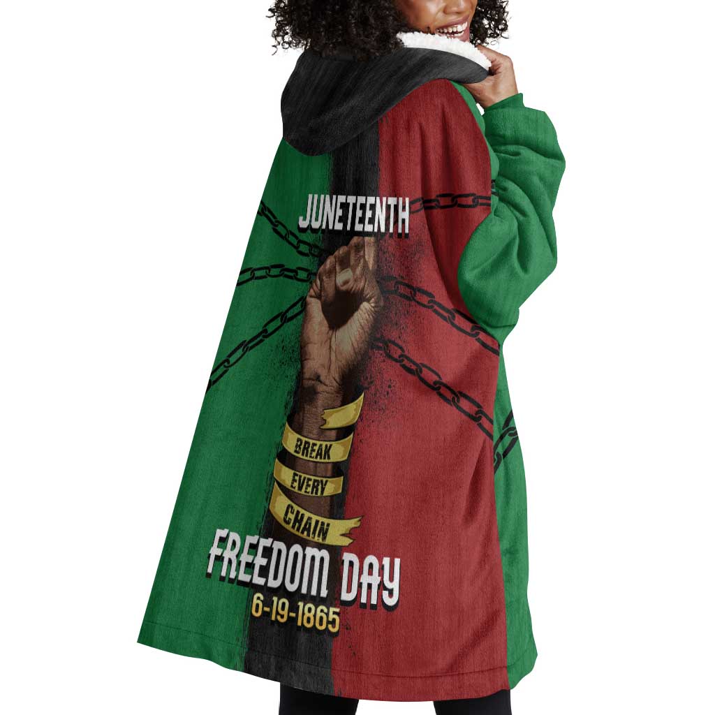 Juneteenth Freedom Day Wearable Blanket Hoodie Black Pride Month DT02
