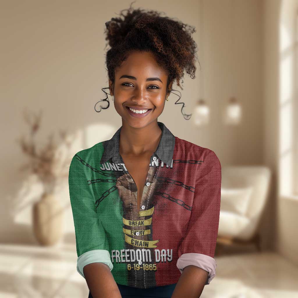 Juneteenth Freedom Day Women Casual Shirt Black Pride Month DT02