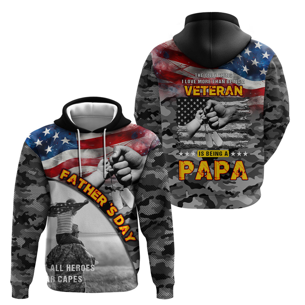 Father's Day Veteran Hoodie American Flag DT02